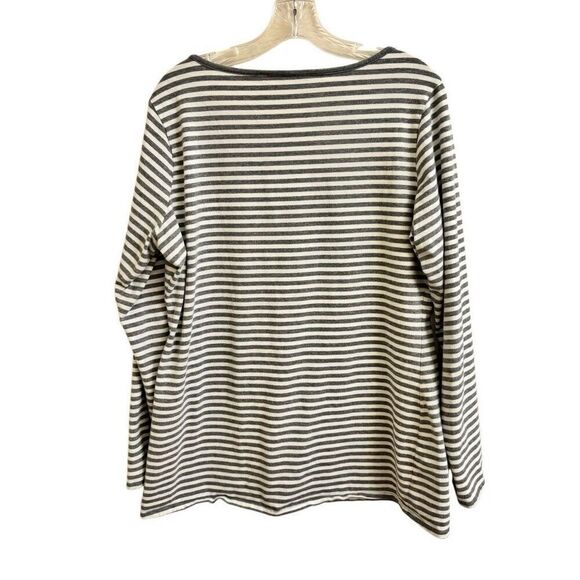 Matilda Jane Gray & White Striped Long Sleeve Tee Size XL - Picture 2 of 4